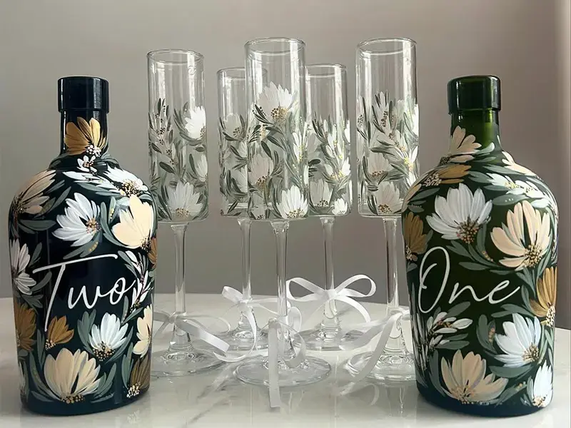 Kadeh ve Cam Şişe Boyama